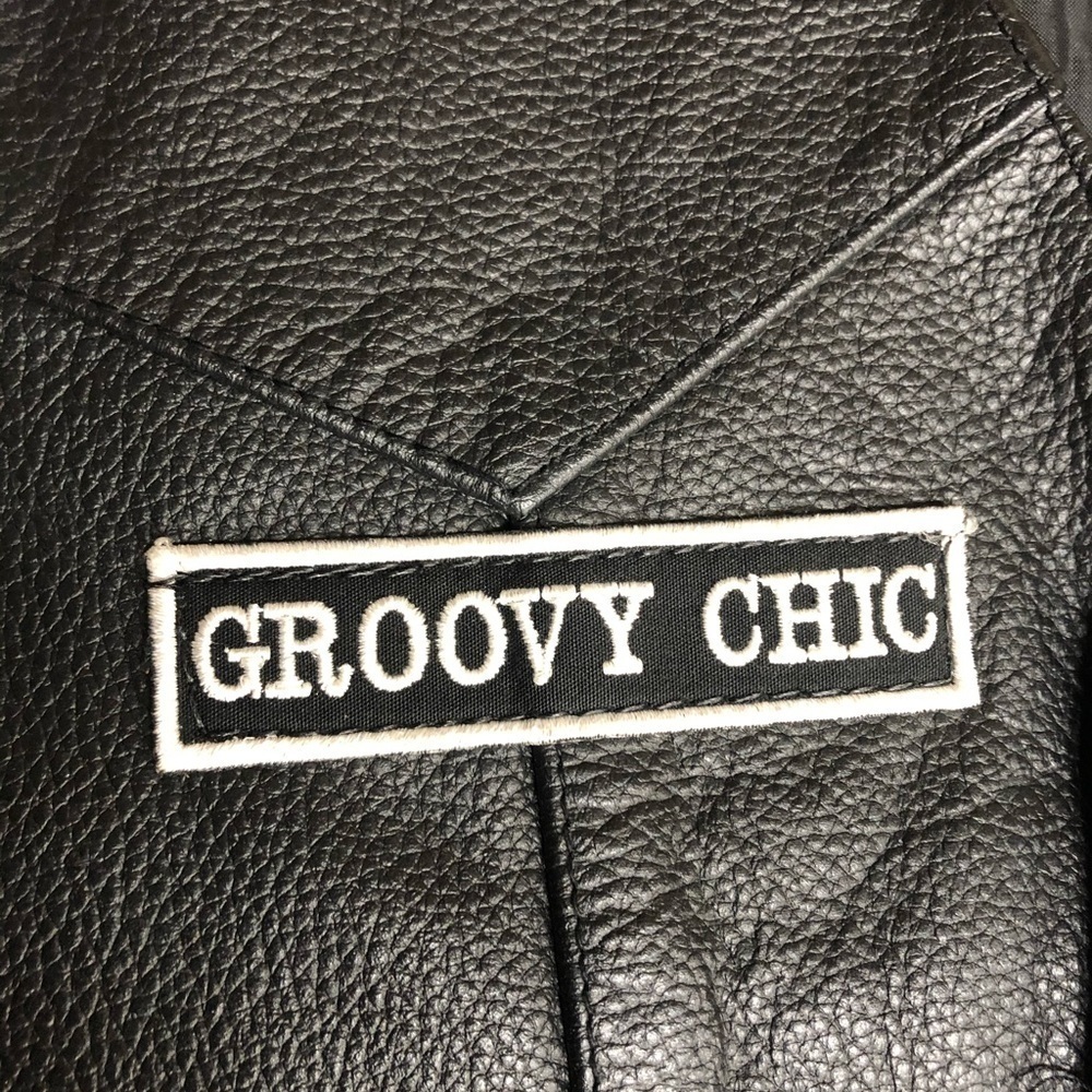 Leather Vest Western Style Biker Size 38 Patches - Picture 6 of 11
